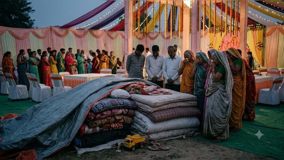 शादी की खुशियां मातम में बदलीं: गद्दों के ढेर में दबे 2 साल के मासूम की दम घुटने से दर्दनाक मौत