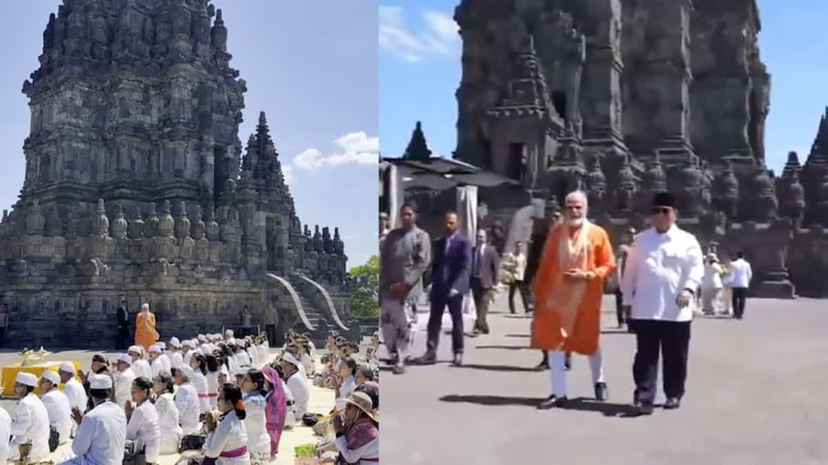 मुस्लिम देश में गूंजा 'ॐ नमः शिवाय': माथे पर त्रिपुंड और भगवा कुर्ता पहन इंडोनेशिया के 1000 साल पुराने प्रम्बानन मंदिर पहुंचे पीएम मोदी
