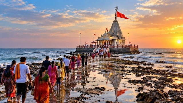 यहाँ महादेव तय करते हैं भक्तों के आने-जाने का समय! समुद्र के बीच बना है भगवान शिव का अनोखा मंदिर